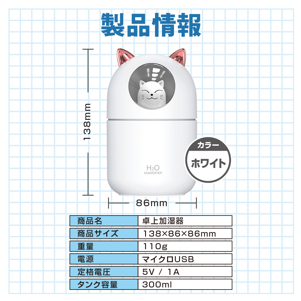 卓上加湿器 ネコ型