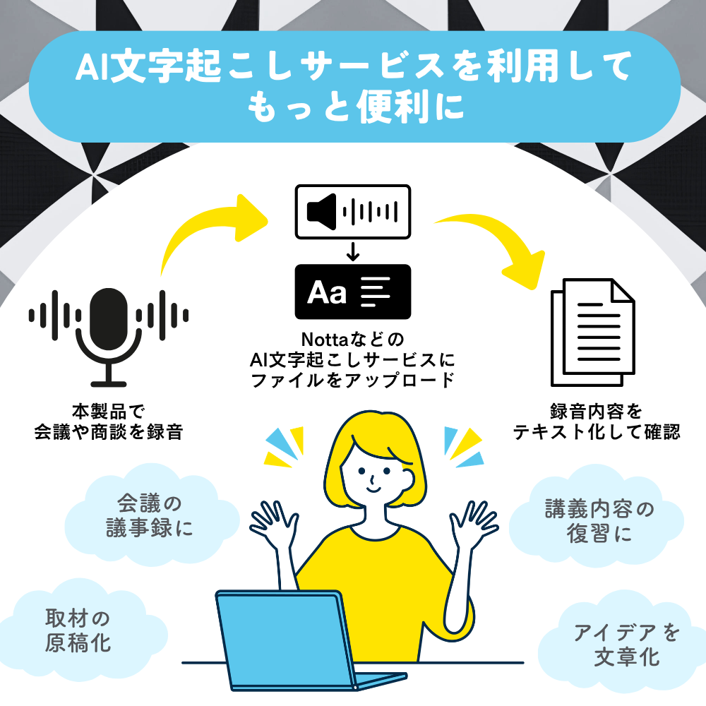 ボイスレコーダー文字起こしできます